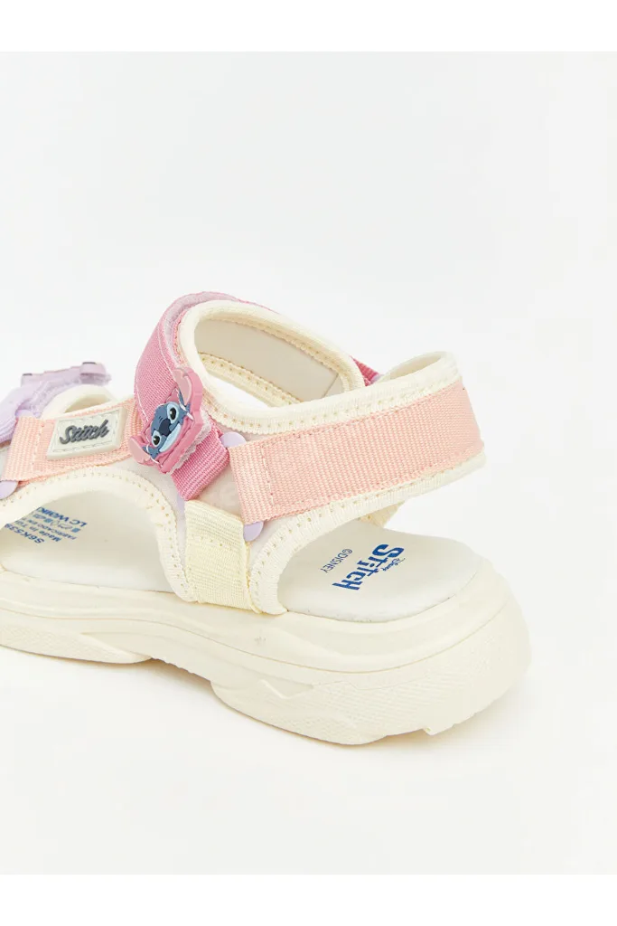 GÜLİS GİYİM'DEN Pembe Lilo ve Stitch Baskılı Kız Bebek Sandalet
