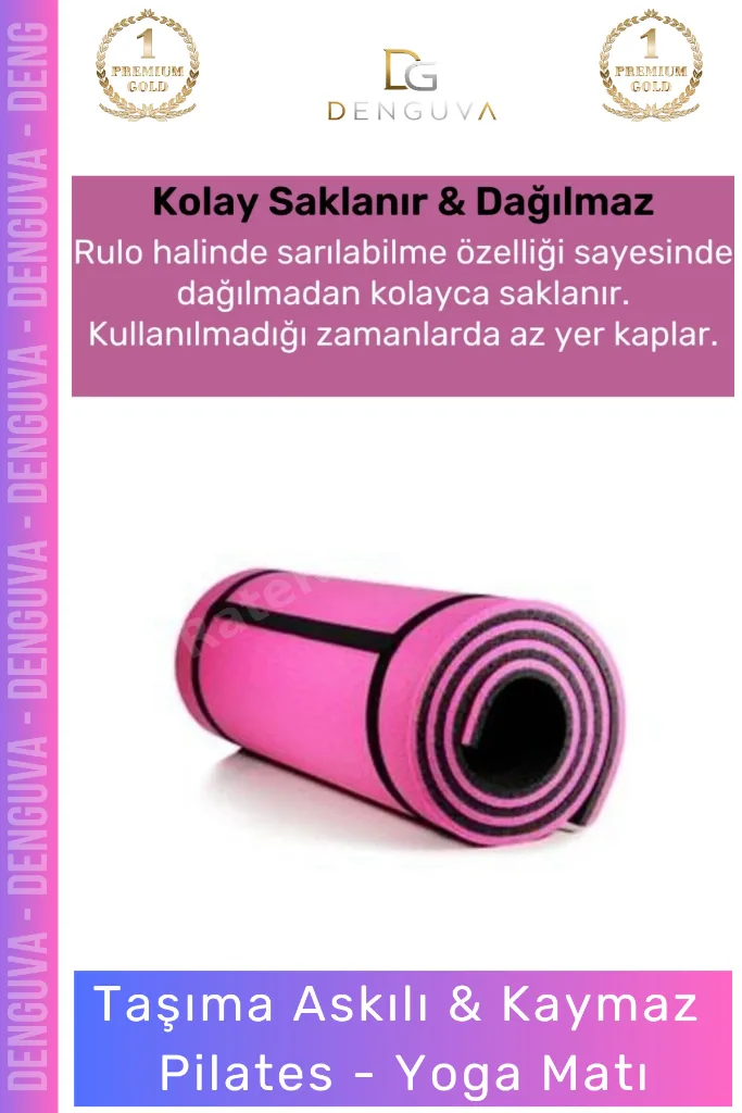 #YogaMİnderi Taşıma Askılı Dayanıklı Konfor Kamp Pilates Fitness Meditasyon Minderi 65mm Mat
