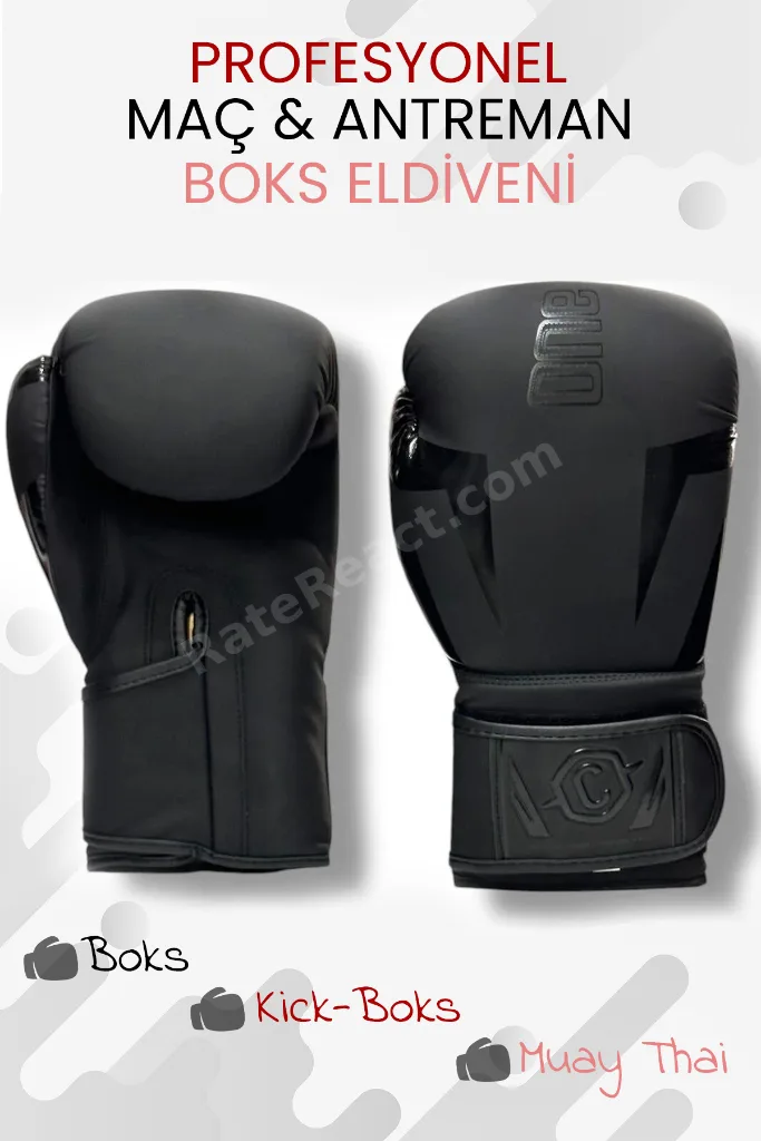 Yüksek Kalite Profesyonel Deri Boks Eldiveni Kick Boks Muay Thai Boxing Maç ve İdman Eldiveni