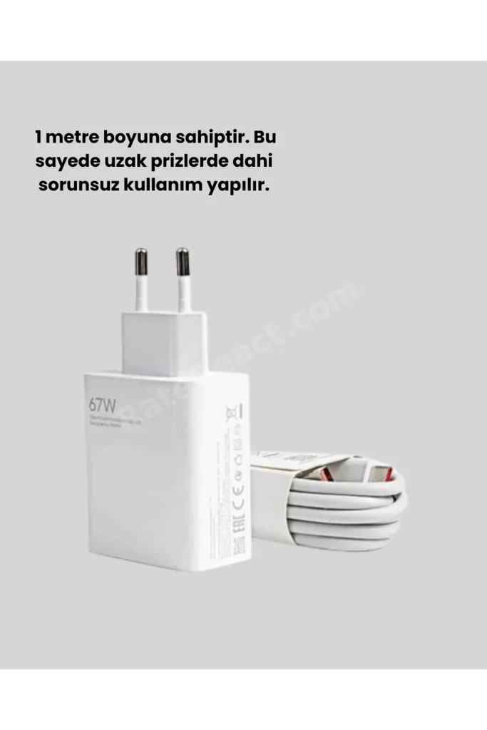 67 Watt Turbo Şarj Cihazı Motorola G30 G50 G60 G82 Uyumlu Yeni Nesil HBTKN-PRK4930