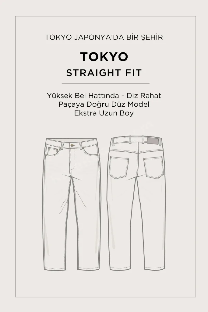 Erkek Açık Mavi %100 Pamuk Tokyo Straight Fit Jean Pantolon A51Y3546