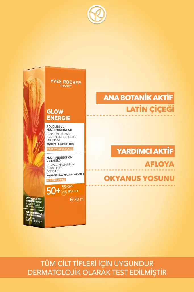 Leke Karışıtı 50 Spf Yüz Güneş Kremi- E Vitamin- Işıtı Veren Antioksidan Kompleks Glow Energie 30ML