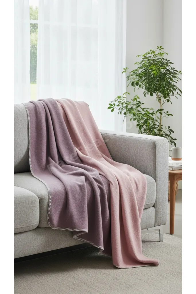 Çift Kişilik Pamuklu Battaniye - 200x220 cm - Çift Taraflı