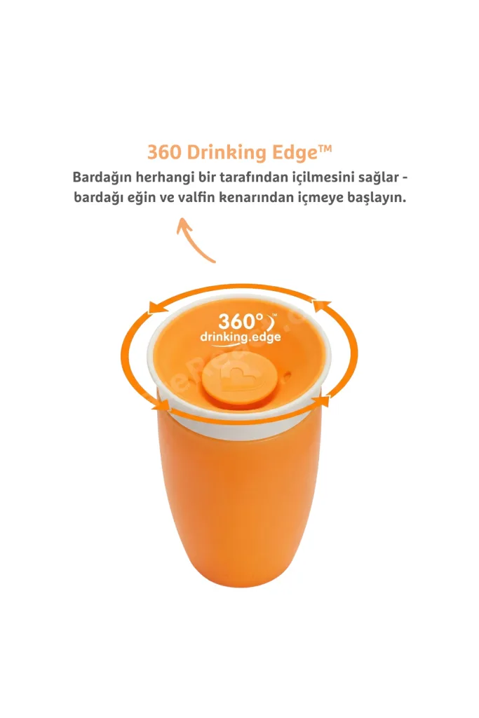 Mucize 360° Alıştırma Bardağı, 12ay+, 296ml Turuncu
