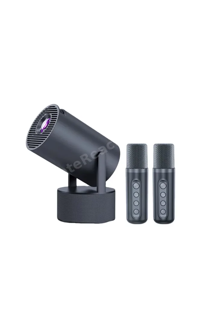 Karaoke Mikrofonlu Akıllı Projeksiyon Cihazı WiFi Bluetooth Destekli