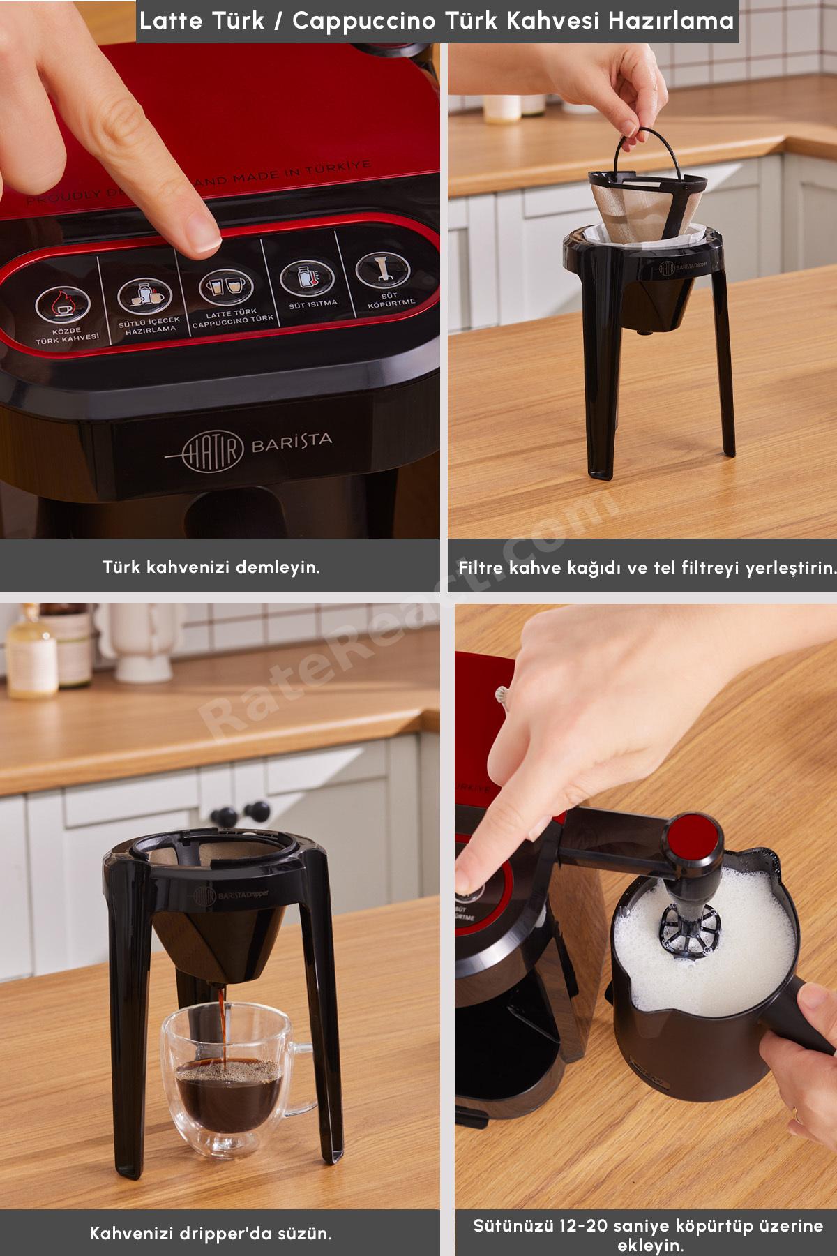 Hatır Barista Cappuccino ve Türk Kahve Makinesi İmperial Red