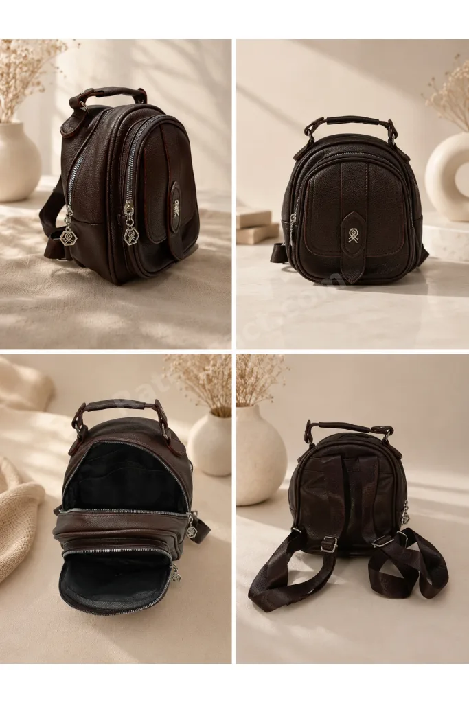 Nessa Collection Kadın Kahverengi El ve Sırt Çantası ⭐