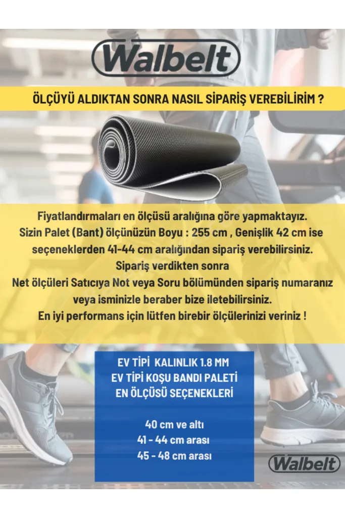 Koşu Bandı Paleti (BANTI) En 40 Cm'e Kadar Ölçüye Göre Üretim.Ev Tipi Tüm Markalara Uyumlu