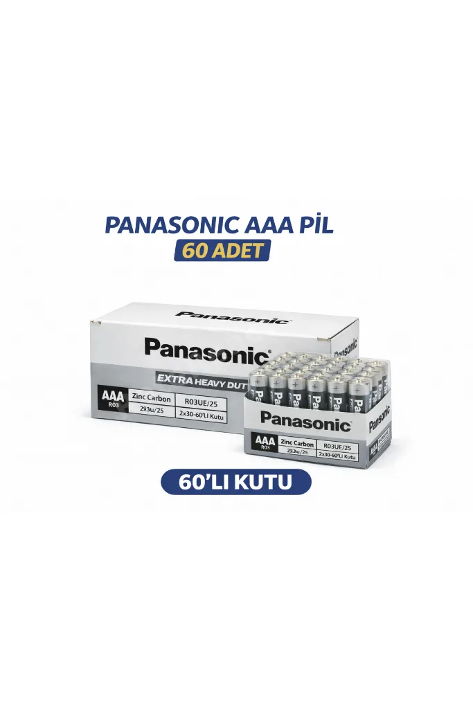 pana AAA R03 İnce Pil Zinc Carbon Extra Heavy Duty 2’li 30 Paket
