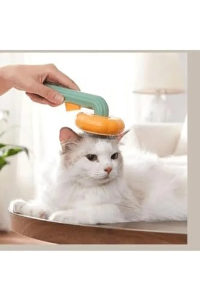 TTKTEKNOLOJİ Evcil Hayvan Tüy Tarağı, Turuncu ve Yeşil, Ergonomik Tasarım, 19.5cm Uzunluk, Köpek ve