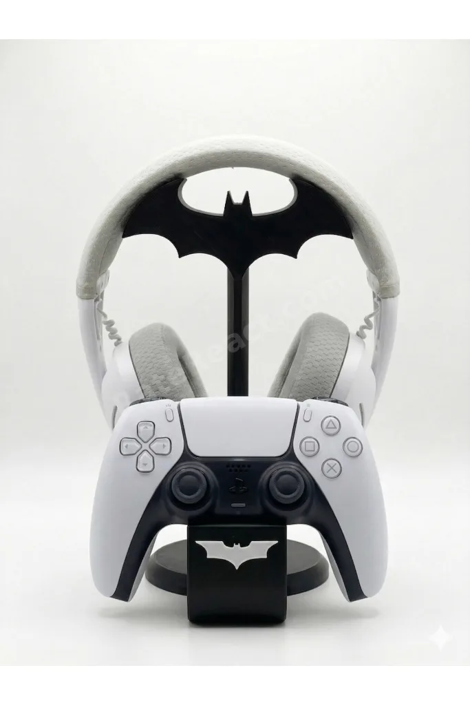 Batman Gamer Kulaklık Standı Xbox & Playtation Uyumlu Gamepad / Kol Tutucu Dekoratif 22 Cm Siyah