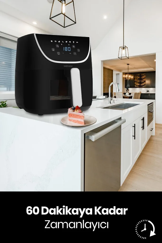 Gustofry  Xl Dokunmatik Cam Kapaklı Hazne Aydınlatmalı Airfryer Sıcak Hava Fritözü