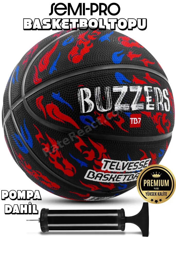 TB-500 Buzzers Basketbol Topu Pompalı Grafiti Kauçuk Dayanıklı Deep Channel Kabartma 7 NO