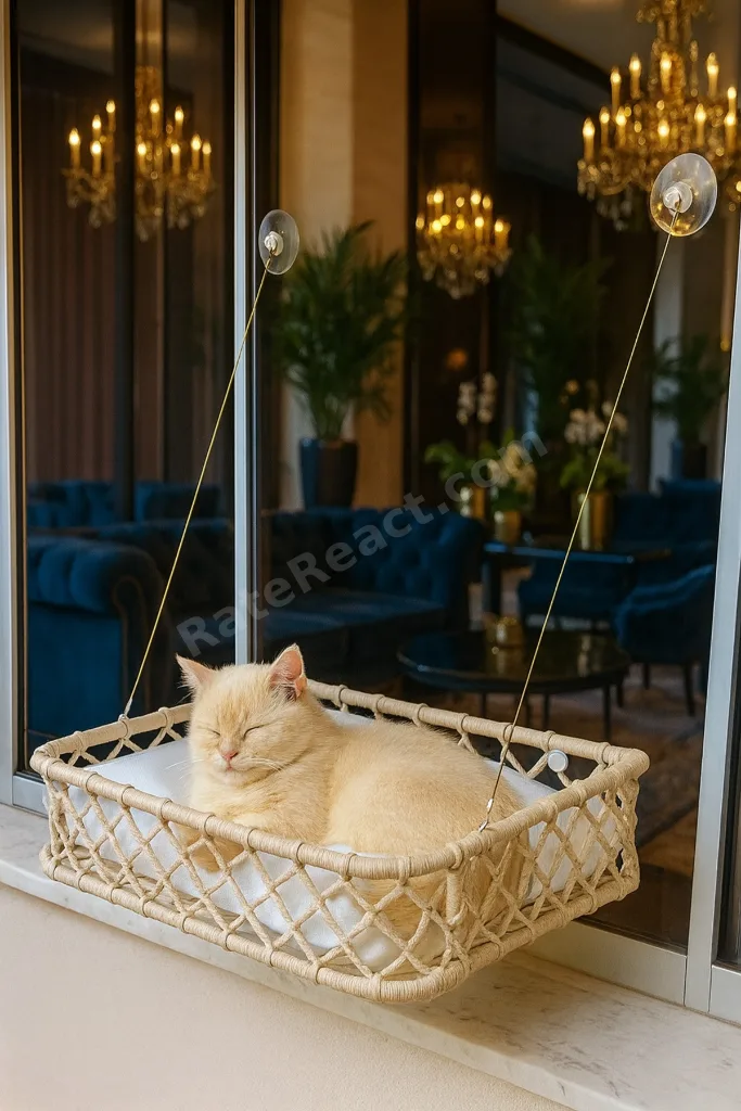 Kedi Köpek Cam Yatağı Vantuzlu Hamak El İşçiliği