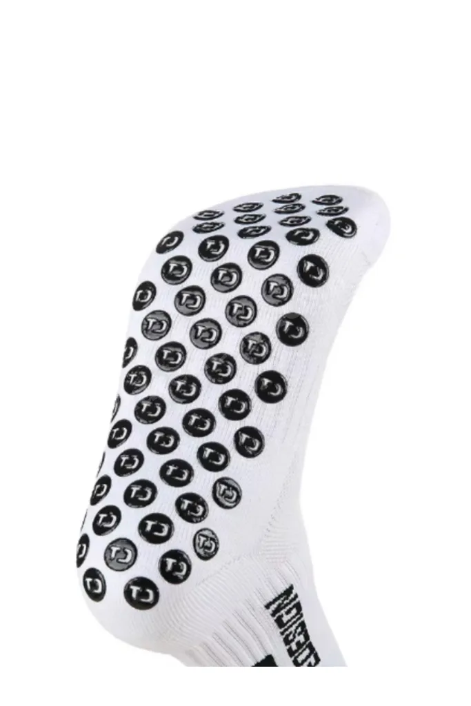 2'li Unisex Beyaz Anti Slip Kaymaz Silikon Havlu Taban Dikişsiz Maç Pro Sporcu Çorabı