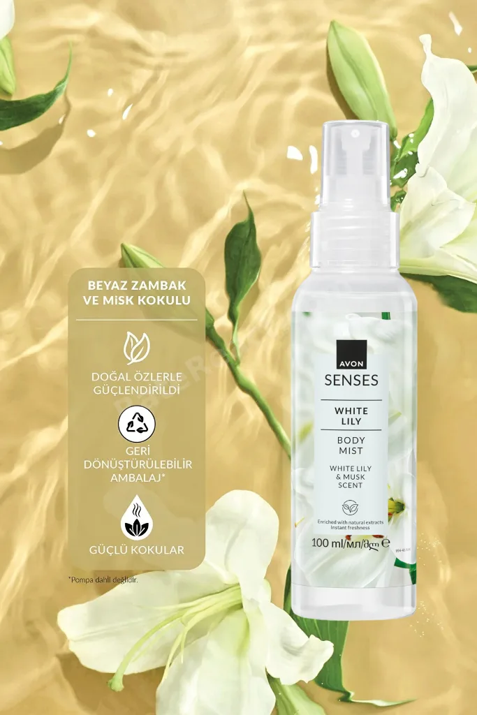 Senses White Lily Zambak Kokulu Banyo Seti ve Rollon El Kremi Paketi
