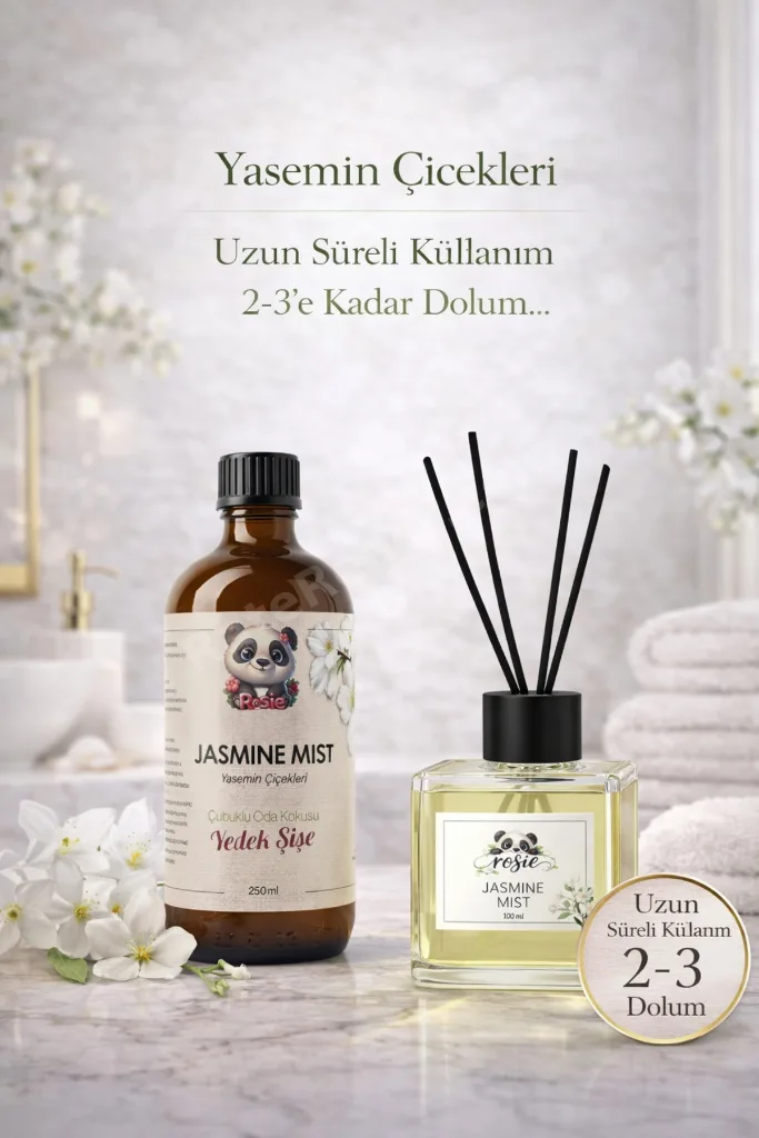 Yasemin Çiçekleri Çubuklu Oda Kokusu 250 ml Refil ve 100 ml Difüzör Şişe