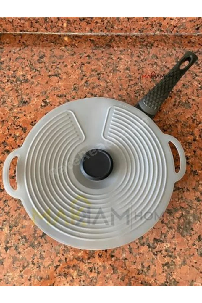Makkam Silikon Tencere Kapağı, Tava Kapağı, Isı Koruyucu, Vakumlu kapak, Muhafaza kapağı (Gri, 20Cm)