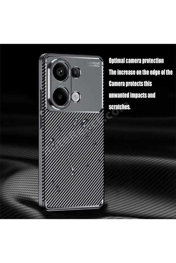 Xiaomi Poco X8 Pro Max Uyumlu Kılıf Kamera Çıkıntılı Karbon Desenli Renk Atmaz Koruyucu Negro Kapak
