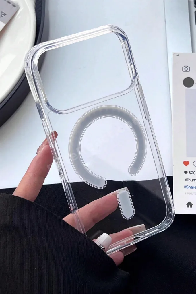 Apple İphone 17 PRO MAX Uyumlu Şeffaf MagSafe Kılıf Darbe Emici Silikon, Kamera Korumalı, Manyetik