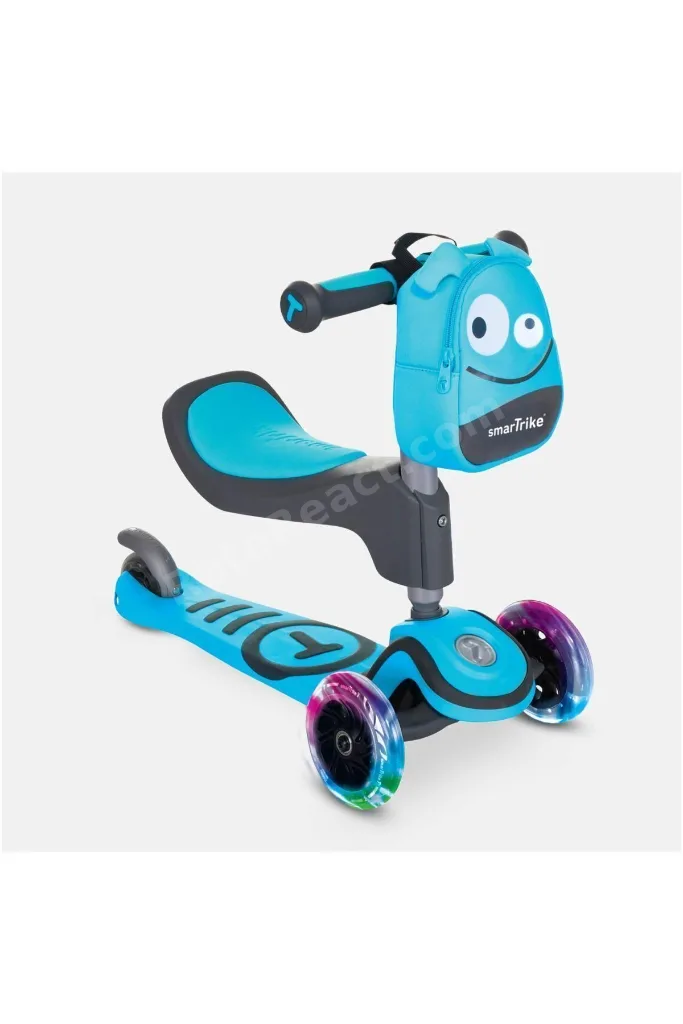 T1 3’ü 1 Arada Oturaklı ve Çantalı Çocuk Scooterı (15 Ay - 5 Yaş) - Blue