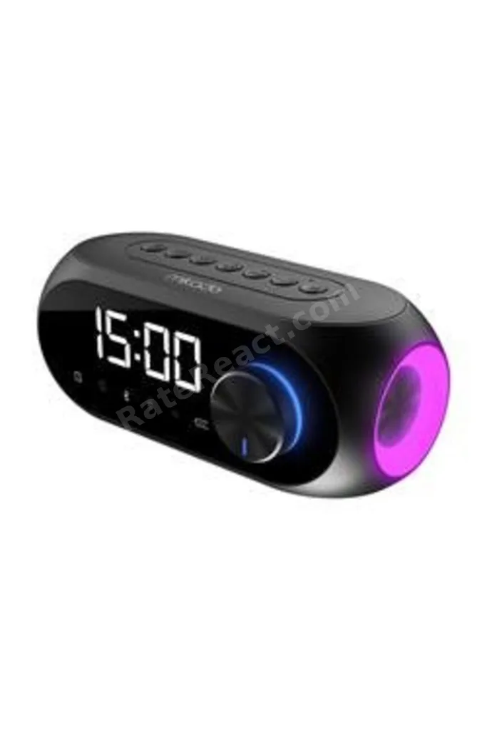 MD-W7 1200mAh 5W Siyah Bluetooth-Aux-Derece-Usb-FM Double Alarmlı Saat