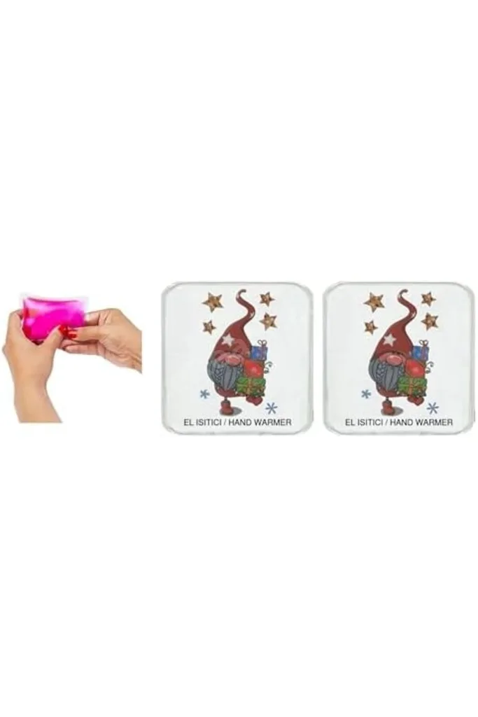 TTKTEKNOLOJİ İki ADET YILDIZLI NOEL CÜCESİ CEP SOBASI,EL ISITICI,SICAK SU TORBASI PVC 10x9,5cm TTKTE