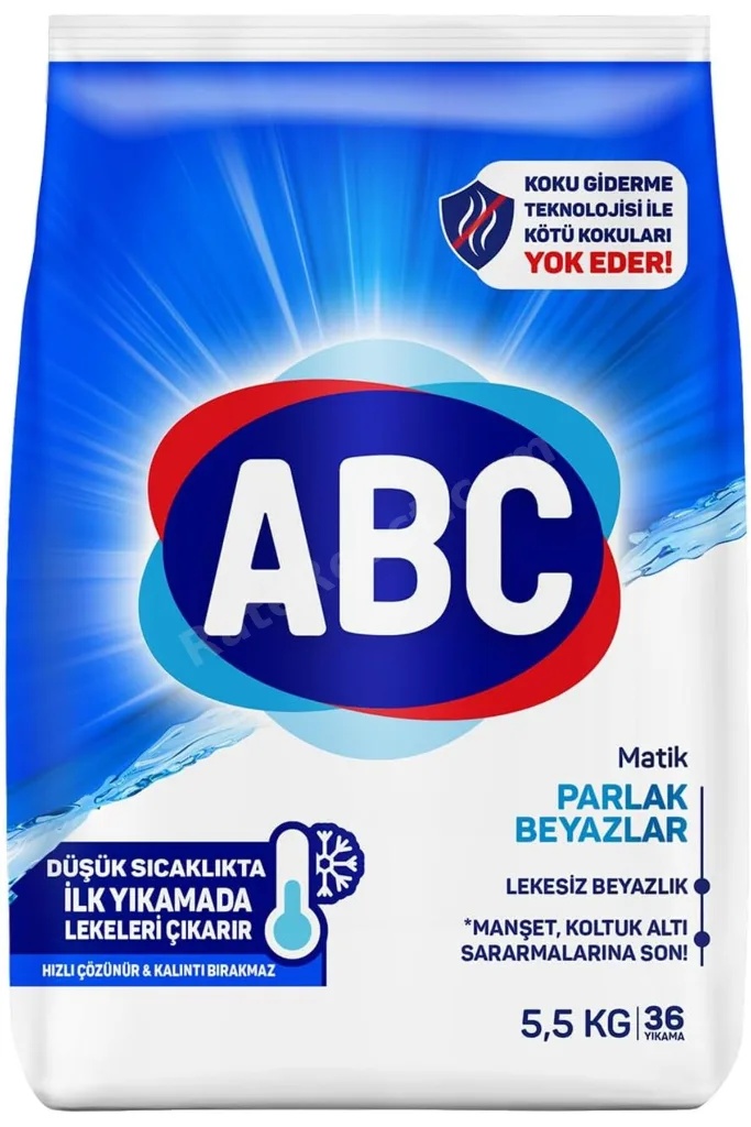 ABC DETERJAN Matik Parlak Beyazlar Toz Çamaşır Deterjanı 5,5 kg 1216538