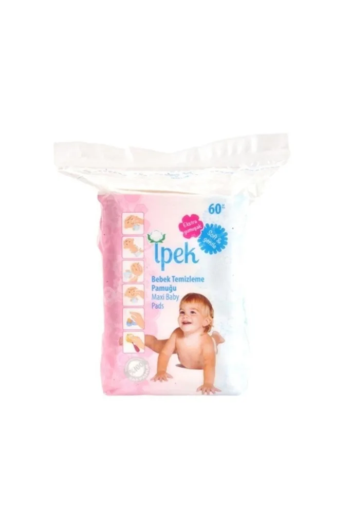 Ipek Kare Bebek Temizleme Pamuğu 60'lı