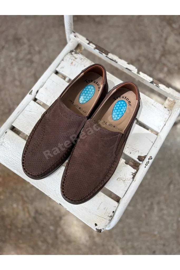Erkek Günlük Hakiki Deri Kahverengi Loafer Ayakkabı