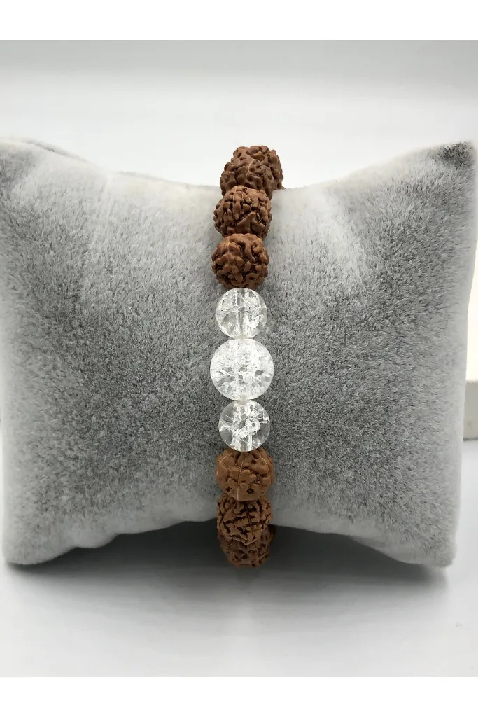 Tasarım Rudraksha Necef Taşı Doğaltaş 8mm Unisex Bileklik