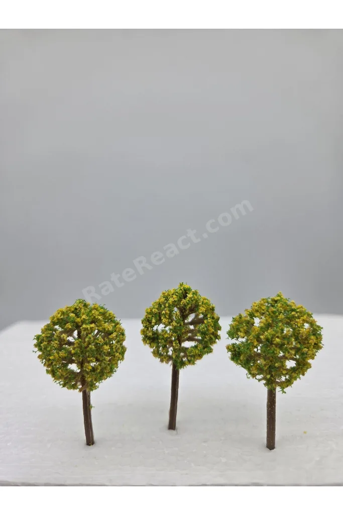 Mini Maket Ağaç Sarı Çiçekli 3'lü ( 4 cm ) Diorama, Proje ve 3 Boyutlu Ödevler