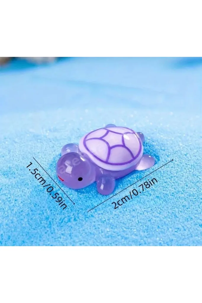 5'li Karanlıkta Parlayan Mini Kaplumbağa Figürleri mini