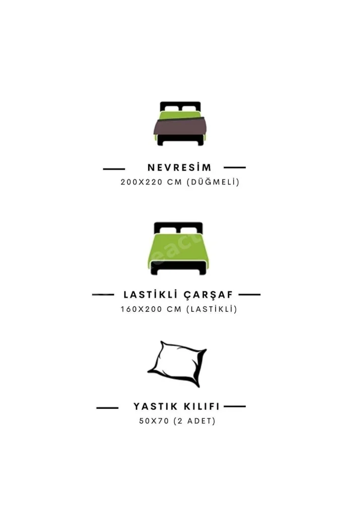 Sakura Çift Kişilik -Çarşafı Lastikli-Pamuk Nevresim Takımı-