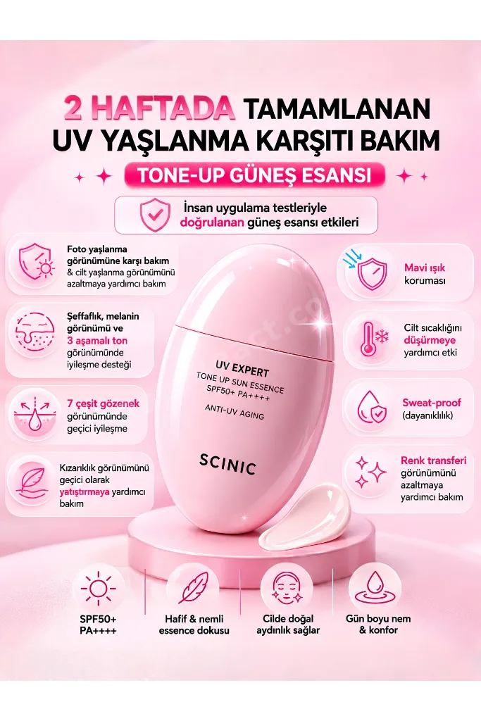 UV Expert Tone-Up Sun Esans Ton Eşitleyici Canlılık Veren SPF50+ PA++++ Güneş Kremi 50ml