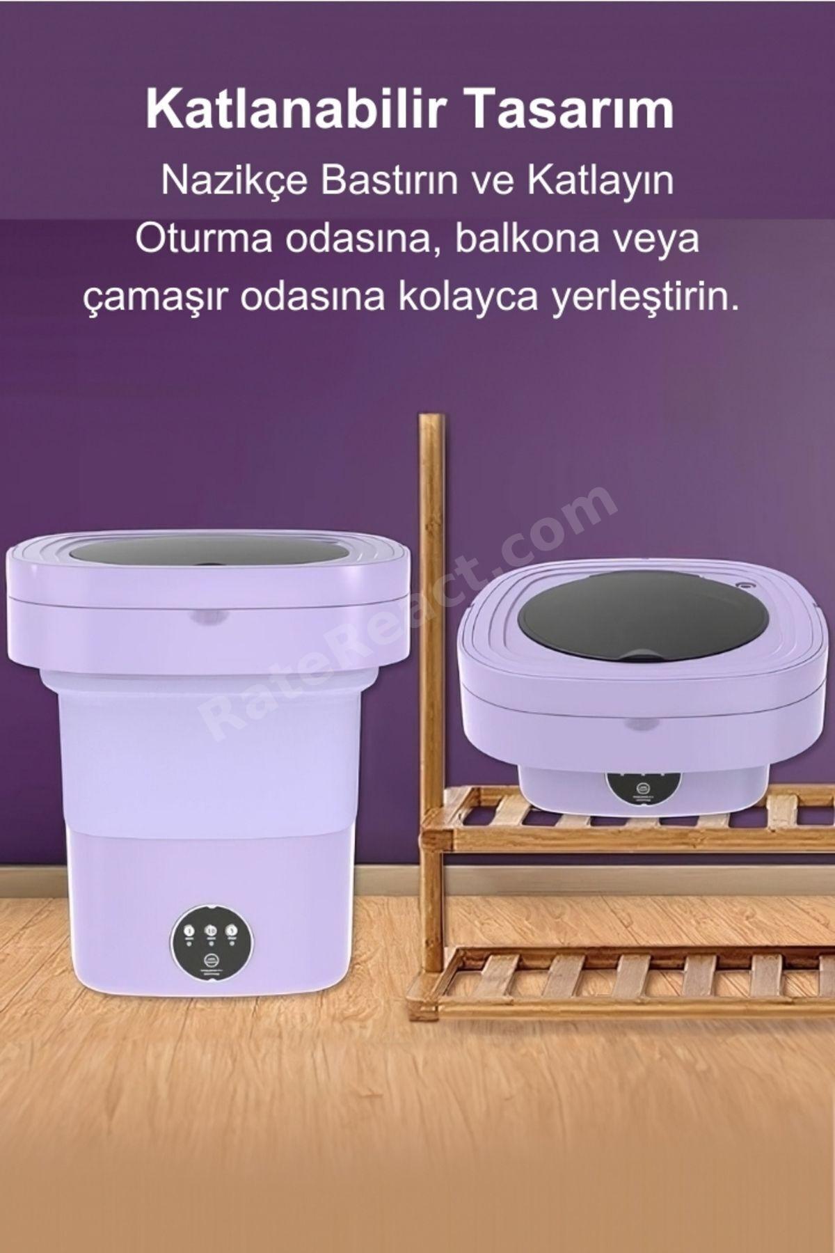 Katlanabilir Taşınabilir Kurutmalı Çamaşır Makinesi Kamp Yurt Karavan Seyahat Mini Çamaşır Makinesi