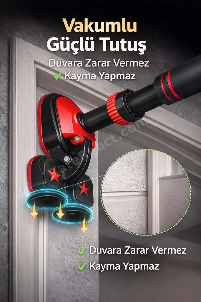 3 Ayaklı 92-120CM Koridor Kapı Barfiksi Barfix Aleti Çubuğu Çekme Barı Demiri Bar