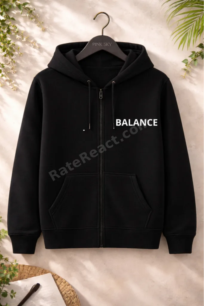 Unisex Baskılı Fermuarlı Kapüşonlu Sweatshirt
