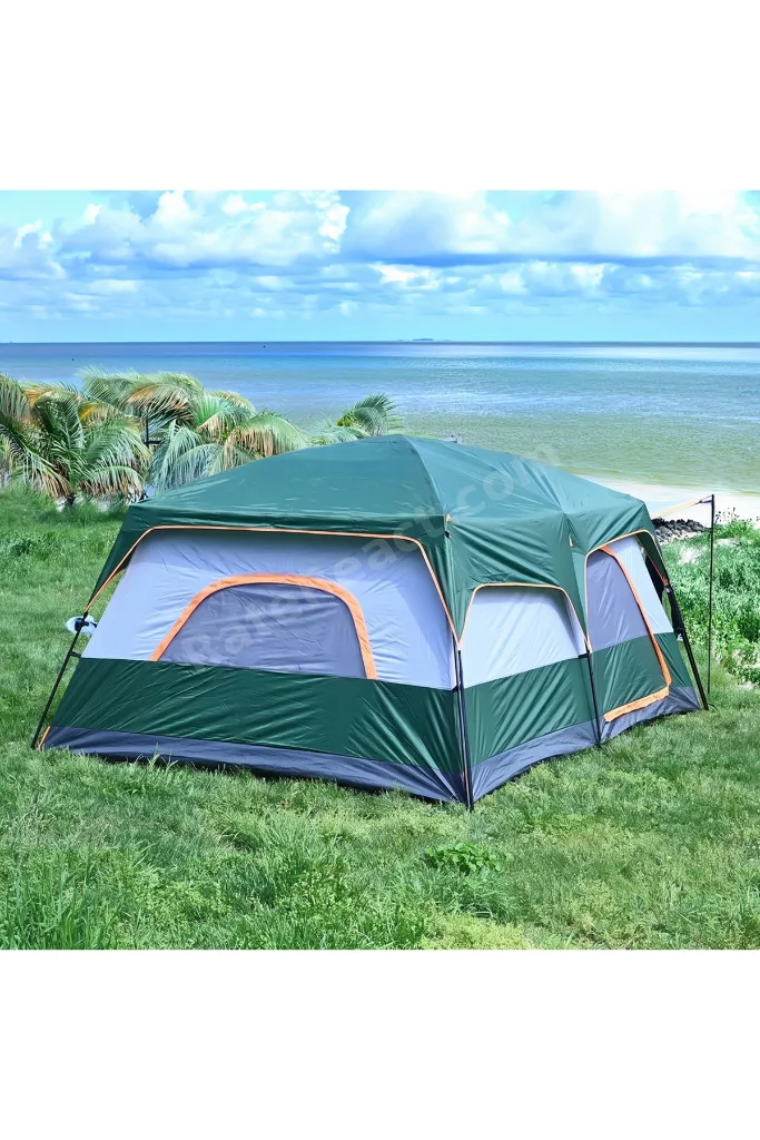 10 KİŞİLİK 2 ODALI TENTELİ KAMP ÇADIRI 430X305X200 (YEŞİL)