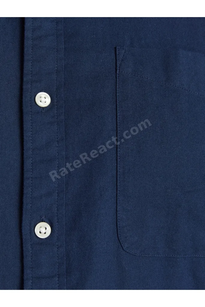 Jack&jones Büyük Beden Lacivert Erkek Oxford Gömlek 12190444