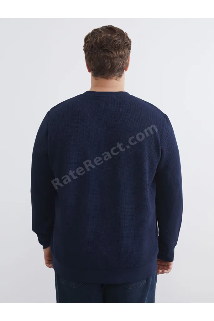 Lacivert Bisiklet Yaka Erkek Sweatshirt