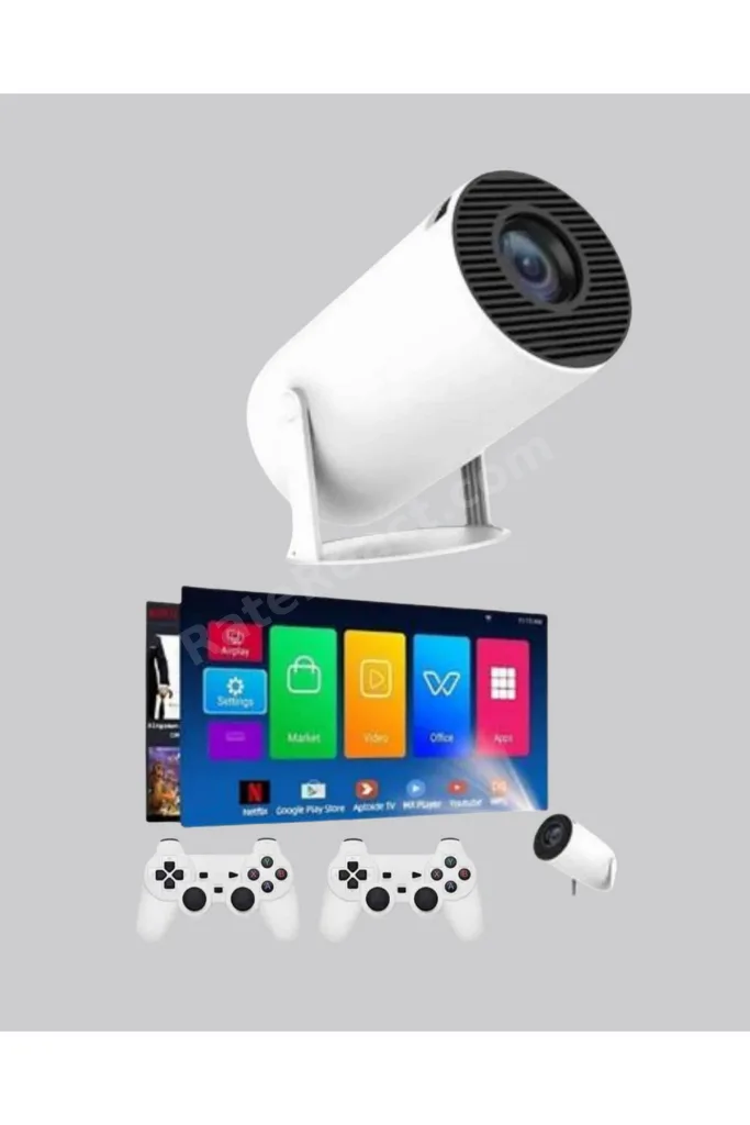 BİREYCEL Taşınabilir Projeksiyon 4K Destekli Wi-Fi Kablosuz (214401) Ekran Yansıtma