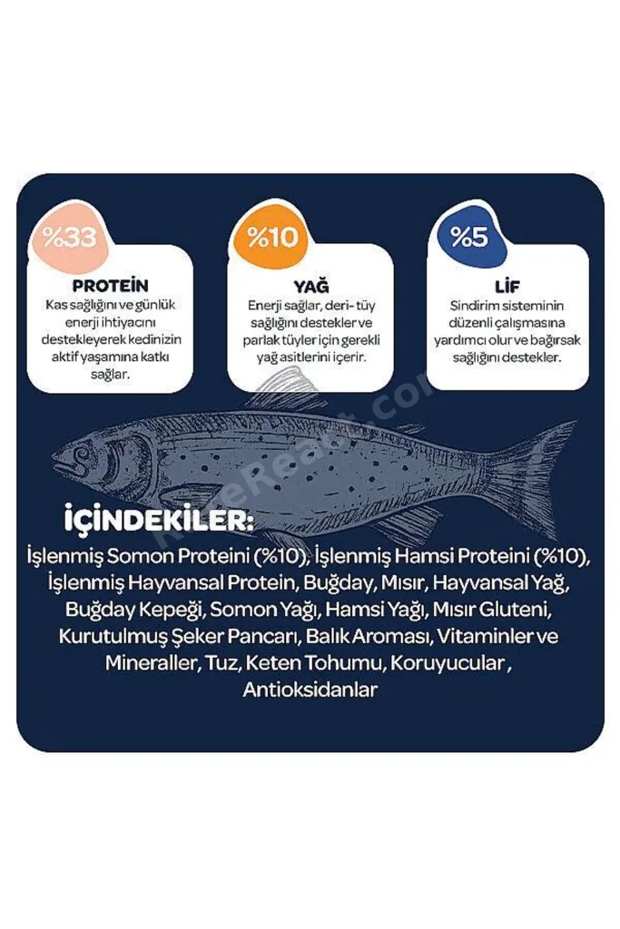 Sterilised Somonlu ve Hamsili Kısırlaştırılmış Kedi Maması 2 Kg