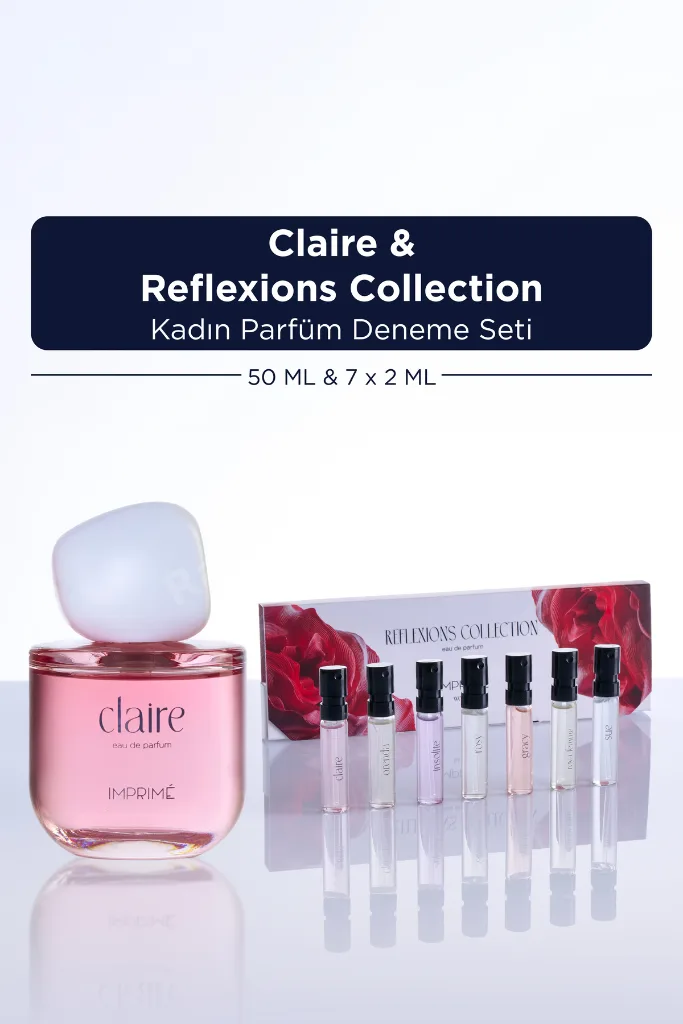 Claire EDP Kadın Parfüm 50ml & Reflexions Collection Mini Kadın Parfüm Deneme Seti 7x2ml