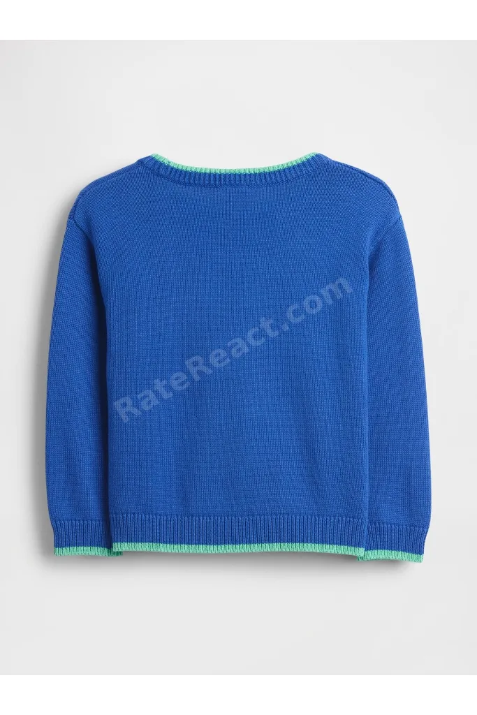 Erkek Bebek Mavi Shaker-Stitch Kazak