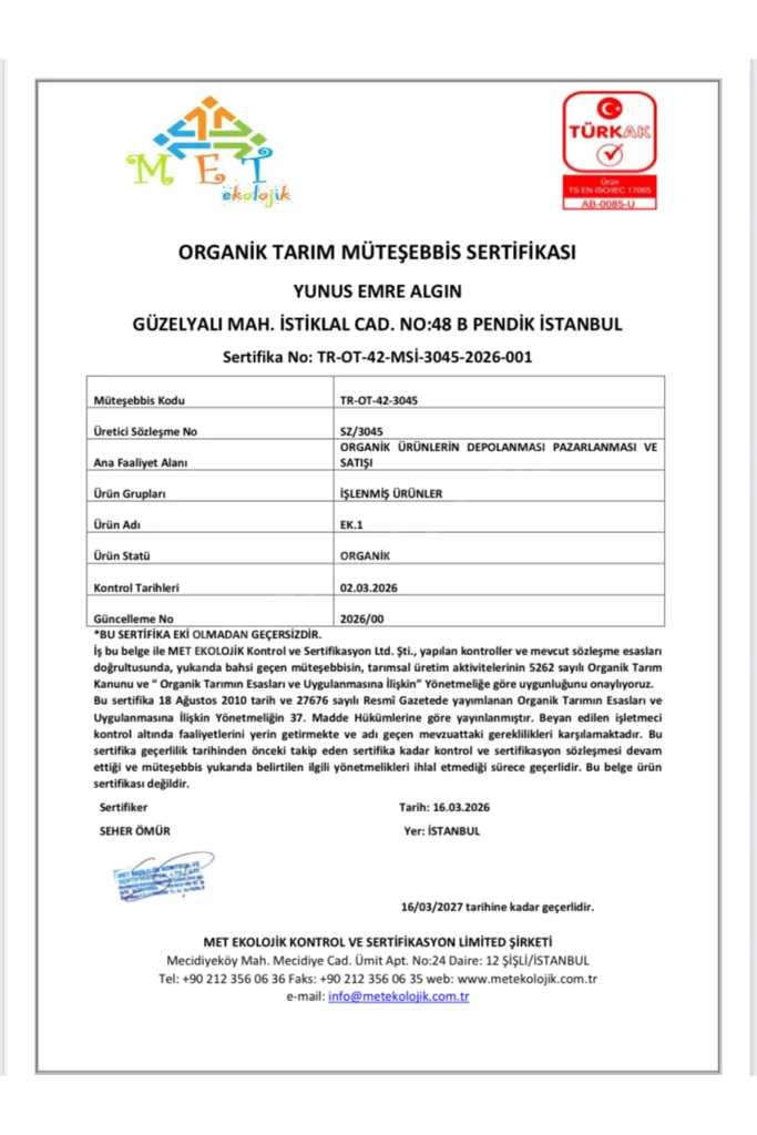 Organik Sertifikalı Bisküvi-Kraker Çeşiti Üç'lü 70Gr.