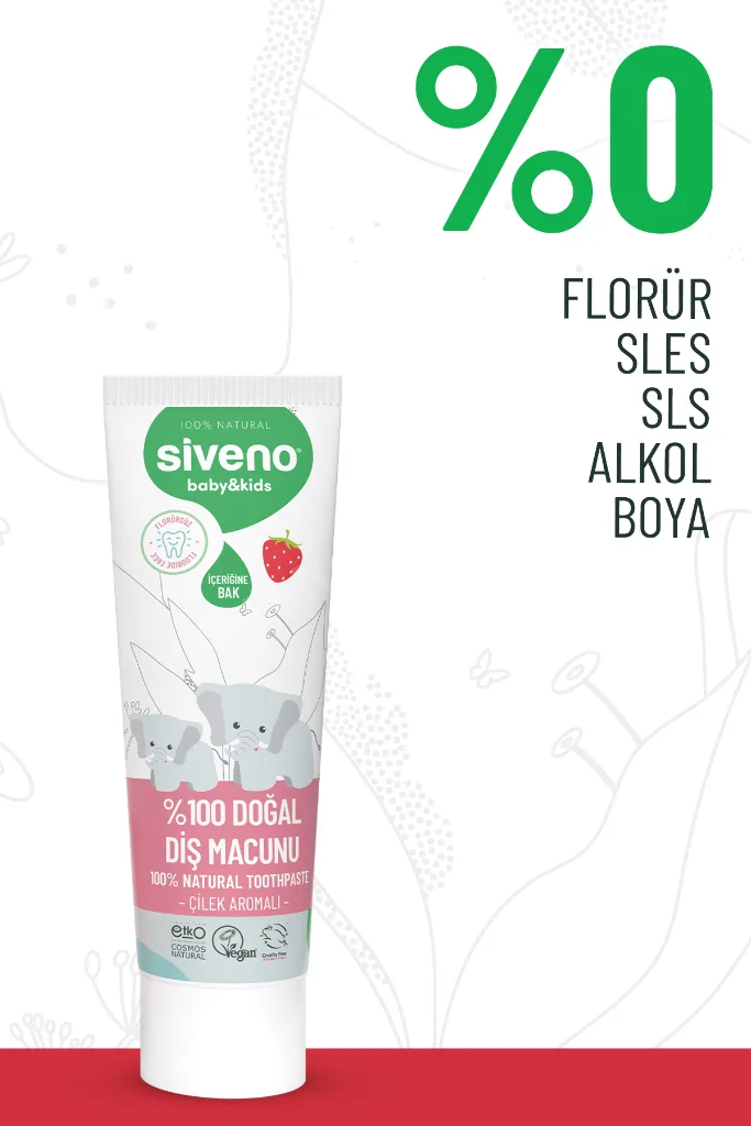 %100 Doğal Diş Macunu Çocuk İçin Çilek Aromalı Florürsüz 50 ml