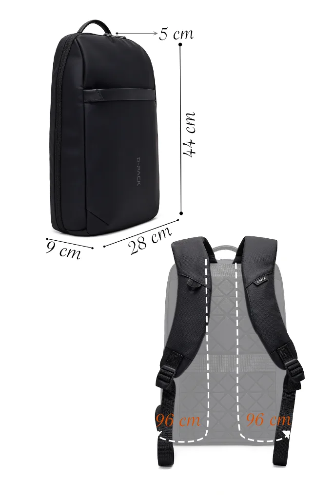 D-Pack Unisex Siyah Teknolojik Kumaş Sırt Çantası 25WBD30096F