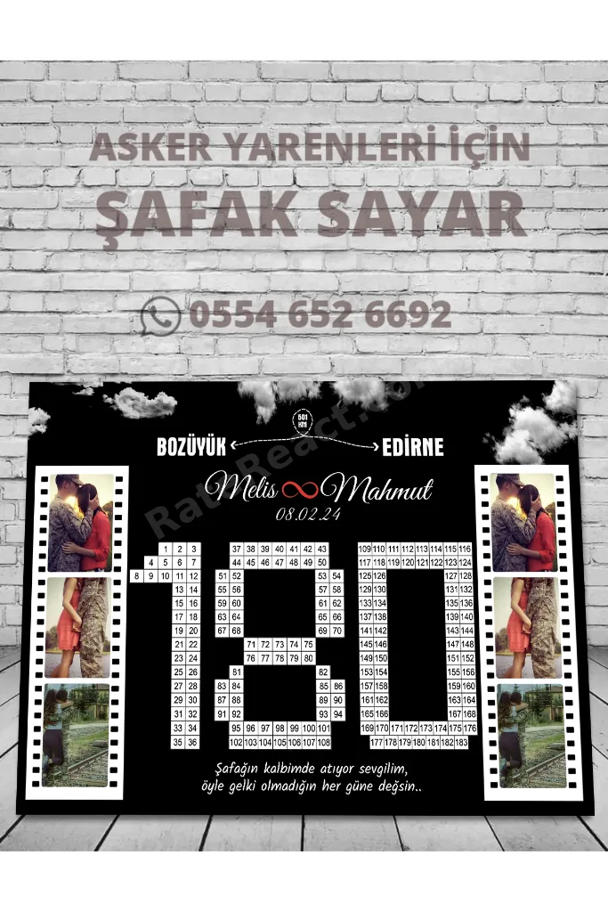 Asker Şafak Sayar Takvimi (KALIN BÜYÜK BOY ÇERÇEVESİZ)