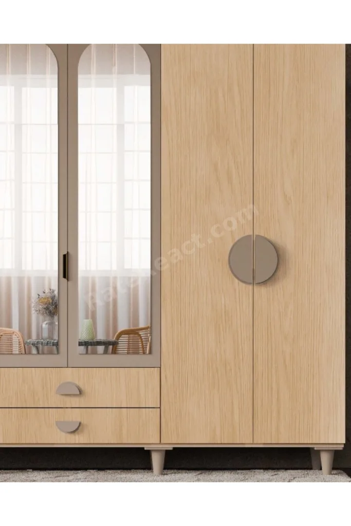 Ladin 6 Kapaklı Gardrop / 6 Kapılı Dolap / Komple MDF / Modern Tasarım